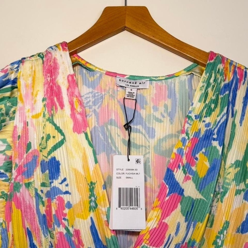 Current Air Floral Pleated Maxi Dress | Tie Waist | Small New With Tags - Picture 6 of 8